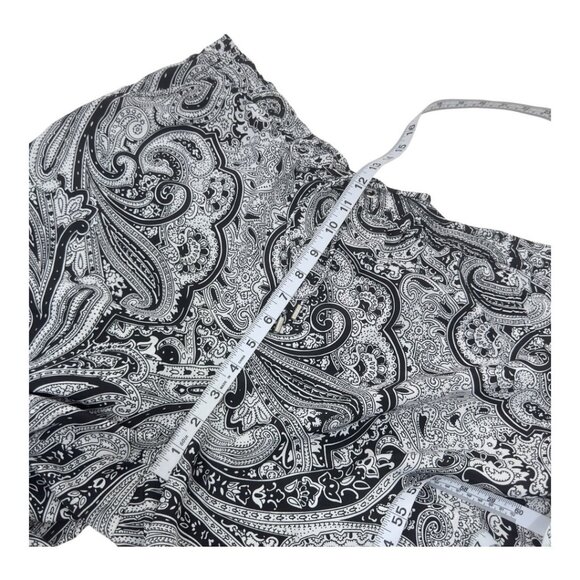 Michael Kors Womens Black Paisley Print Wide Leg Pants Size 16 Pull On Drawstrim - Picture 5 of 14